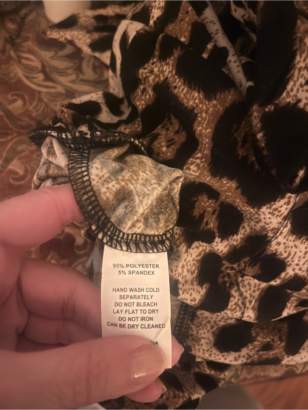 Sleeveless Leopard-Print V-Neck Wide-Leg Jumpsuit - Brown/Black - Picture 5 of 5
